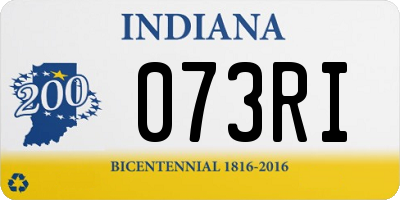 IN license plate 073RI