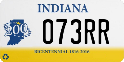 IN license plate 073RR