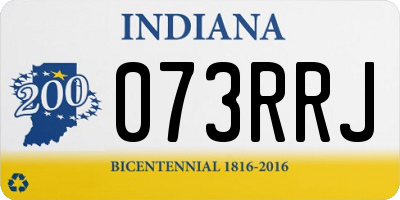 IN license plate 073RRJ