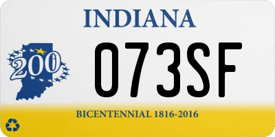 IN license plate 073SF