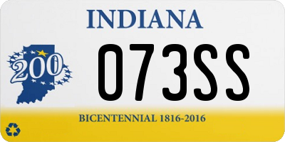 IN license plate 073SS