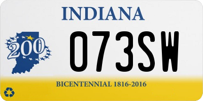 IN license plate 073SW