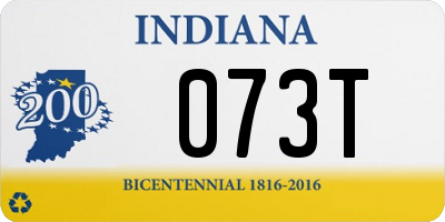 IN license plate 073T