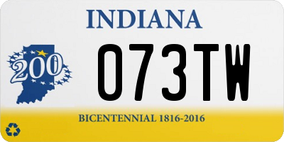 IN license plate 073TW