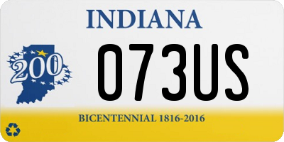 IN license plate 073US