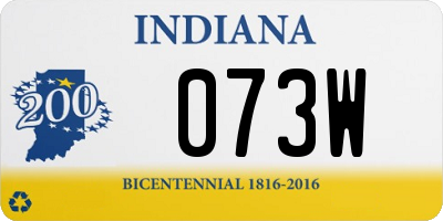 IN license plate 073W