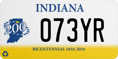 IN license plate 073YR