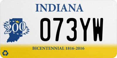 IN license plate 073YW