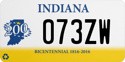 IN license plate 073ZW