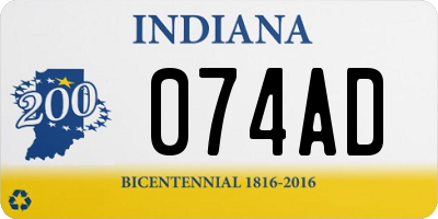 IN license plate 074AD