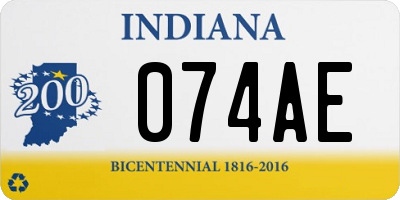 IN license plate 074AE