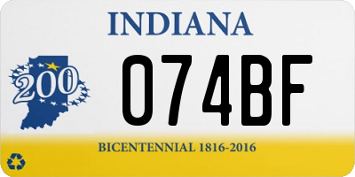 IN license plate 074BF