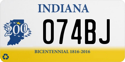 IN license plate 074BJ