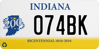 IN license plate 074BK