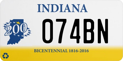 IN license plate 074BN