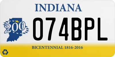 IN license plate 074BPL