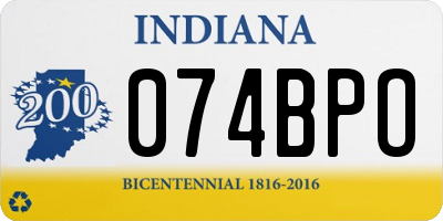 IN license plate 074BPO
