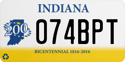 IN license plate 074BPT