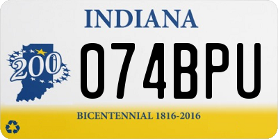 IN license plate 074BPU