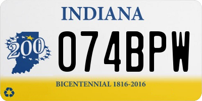 IN license plate 074BPW