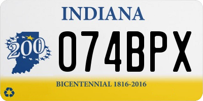 IN license plate 074BPX