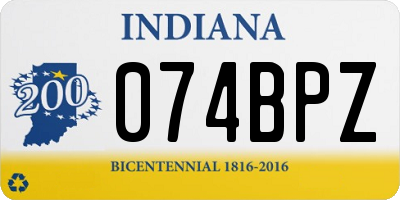 IN license plate 074BPZ
