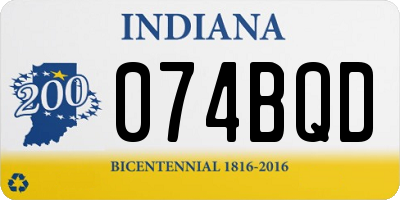 IN license plate 074BQD