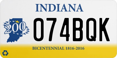 IN license plate 074BQK