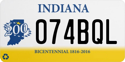 IN license plate 074BQL