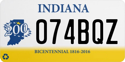 IN license plate 074BQZ