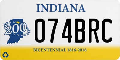 IN license plate 074BRC