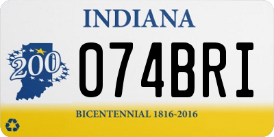 IN license plate 074BRI