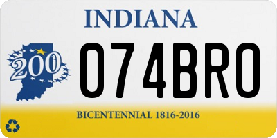 IN license plate 074BRO