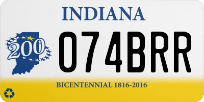 IN license plate 074BRR