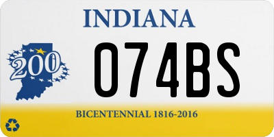IN license plate 074BS