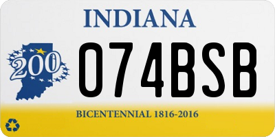 IN license plate 074BSB