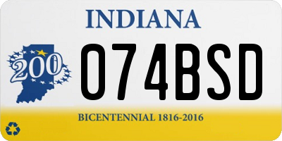 IN license plate 074BSD