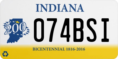 IN license plate 074BSI