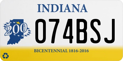 IN license plate 074BSJ