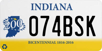 IN license plate 074BSK