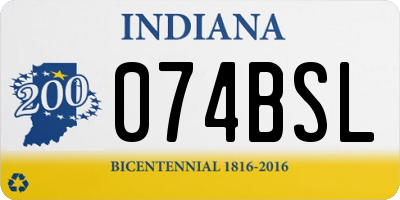IN license plate 074BSL