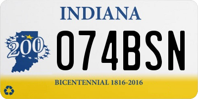 IN license plate 074BSN