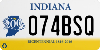 IN license plate 074BSQ