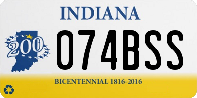 IN license plate 074BSS