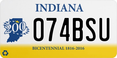 IN license plate 074BSU