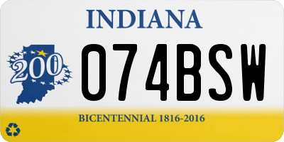 IN license plate 074BSW