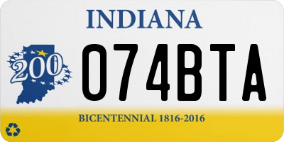 IN license plate 074BTA