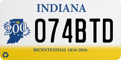 IN license plate 074BTD