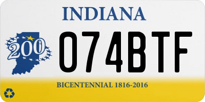 IN license plate 074BTF