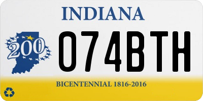 IN license plate 074BTH